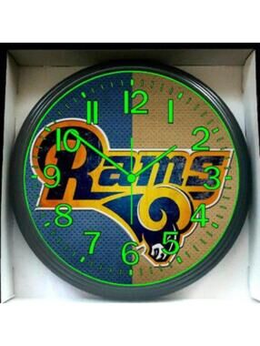 Rams NFL Glow in the Dark Walk Clock New in Box